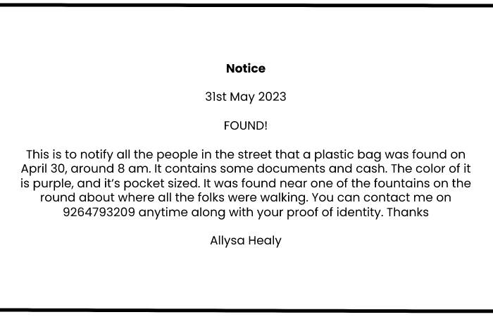 Body of the Notice
